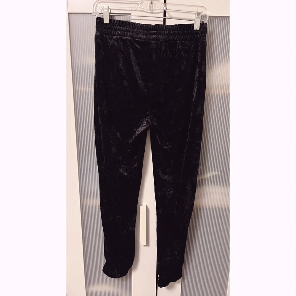 NWT Zara Velvet Jogger Pants in Black Size S